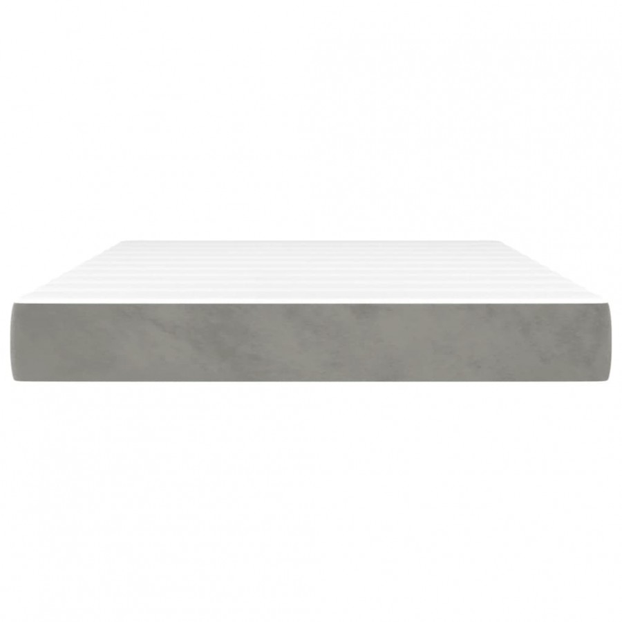 Matelas de lit à ressorts ensachés Gris clair 140x200x20 cm