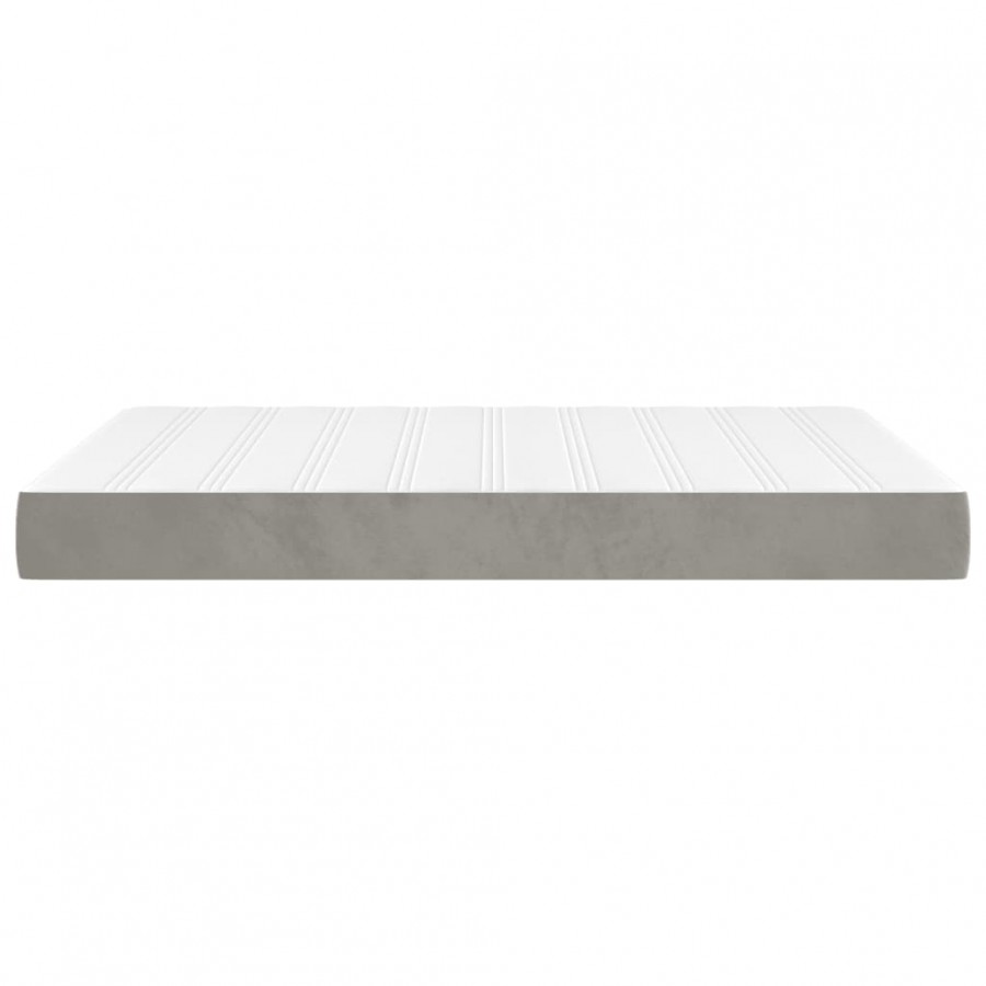 Matelas de lit à ressorts ensachés Gris clair 140x200x20 cm