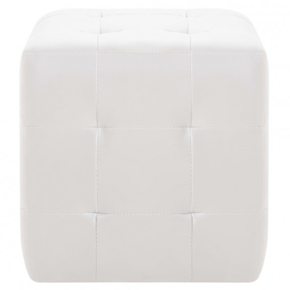Poufs 2 pcs Blanc 30 x 30 x 30 cm Similicuir