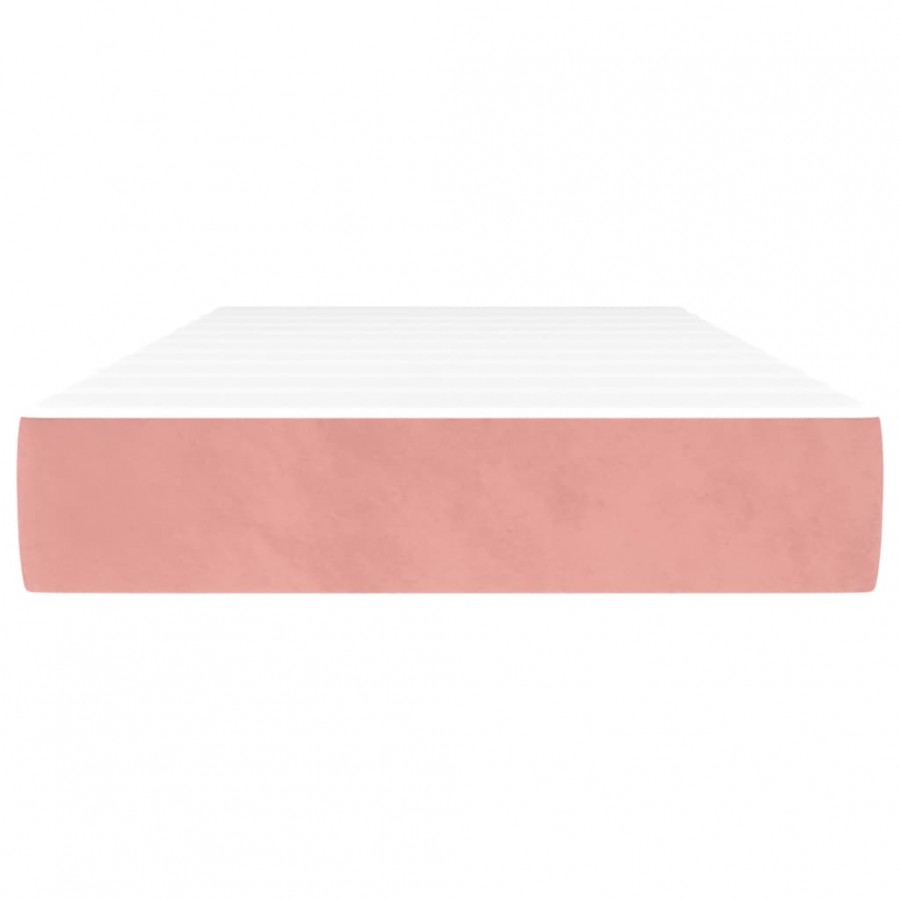 Matelas de lit à ressorts ensachés Rose 100x200x20 cm Velours