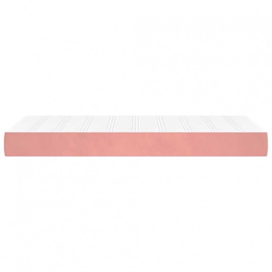 Matelas de lit à ressorts ensachés Rose 100x200x20 cm Velours
