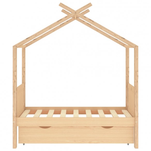 Lit d'enfant avec tiroir Bois de pin massif 70x140 cm