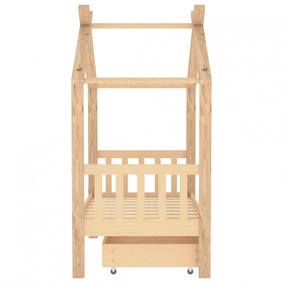 Lit d'enfant avec tiroir Bois de pin massif 70x140 cm
