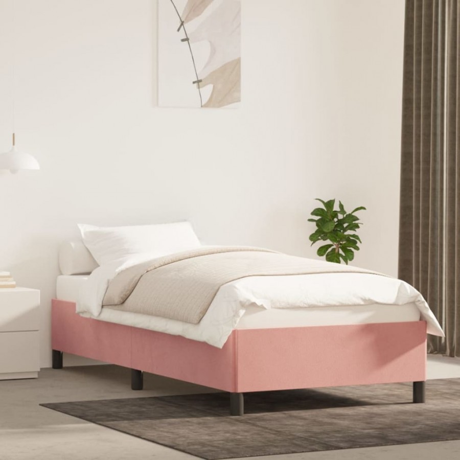 Lit Rose 90x200 cm Velours