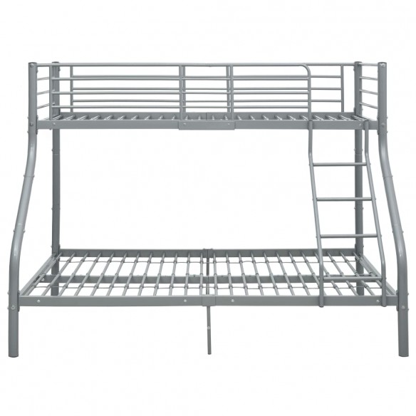 Lit Superposé Enfant en Métal Gris – 90x200 / 140x200 cm