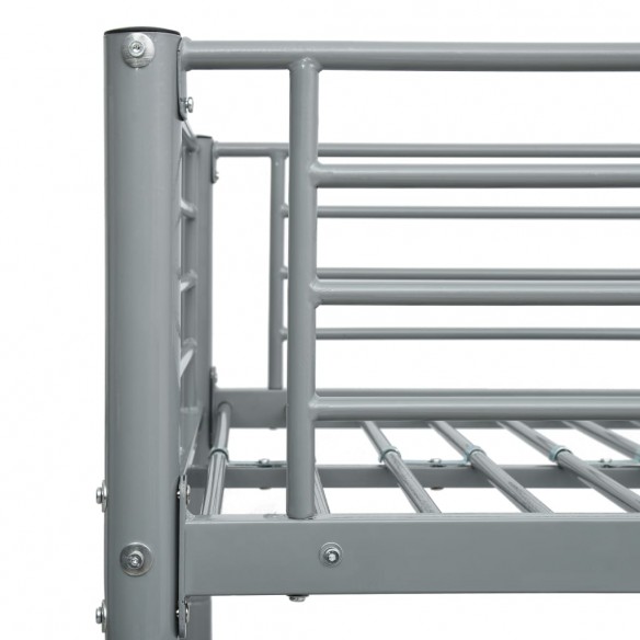 Lit Superposé Enfant en Métal Gris – 90x200 / 140x200 cm