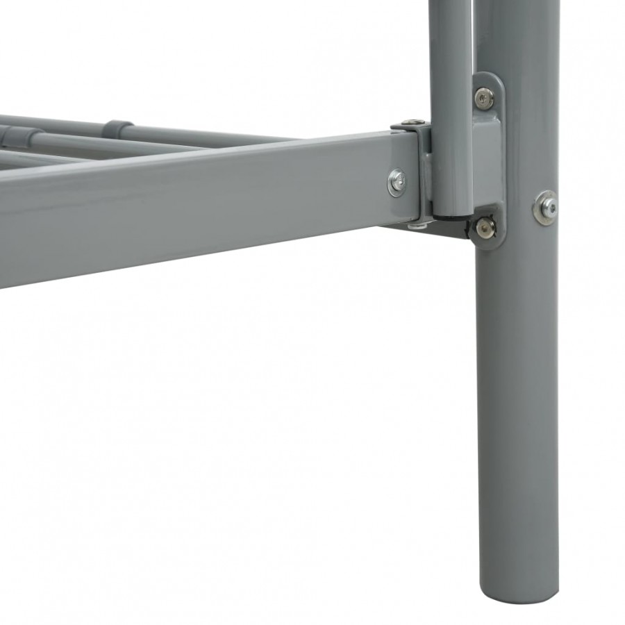 Lit Superposé Enfant en Métal Gris – 90x200 / 140x200 cm