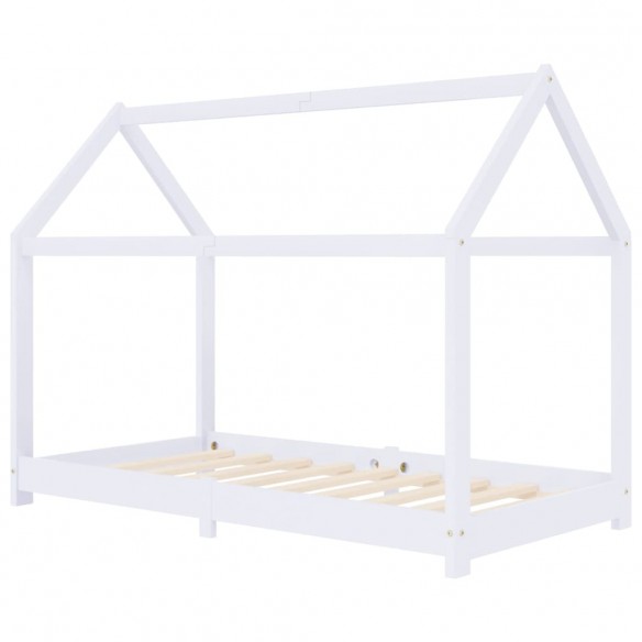 Lit d'enfant Blanc Bois de pin massif 70x140 cm