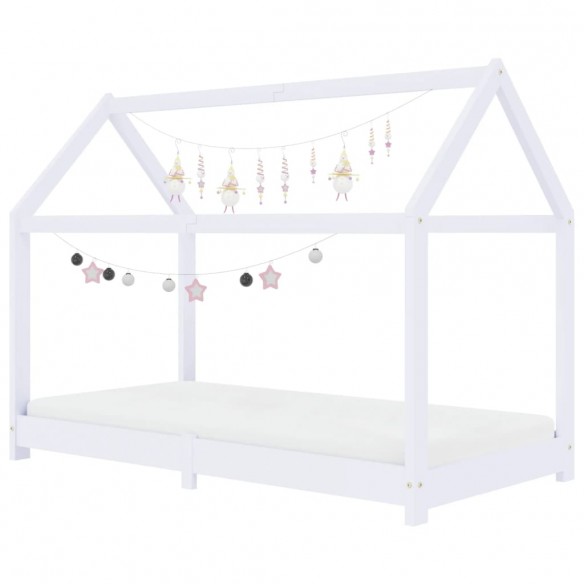 Lit d'enfant Blanc Bois de pin massif 70x140 cm