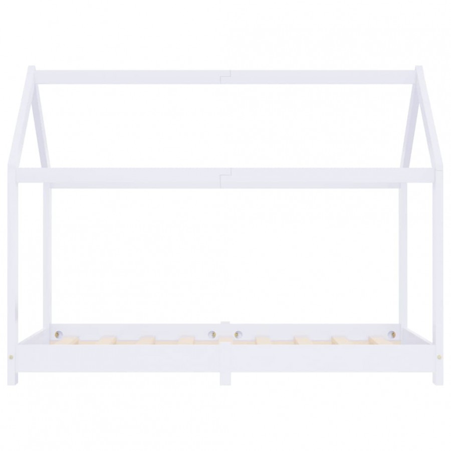 Lit d'enfant Blanc Bois de pin massif 70x140 cm
