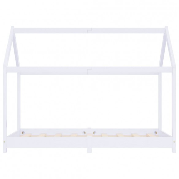 Lit d'enfant Blanc Bois de pin massif 70x140 cm