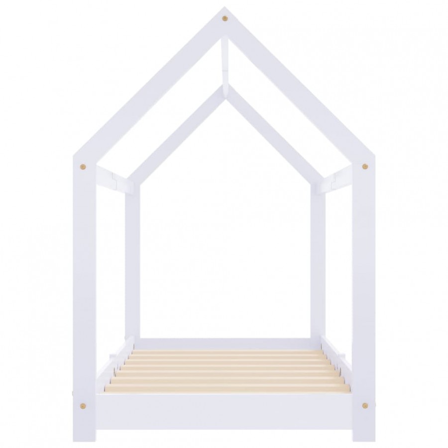 Lit d'enfant Blanc Bois de pin massif 70x140 cm