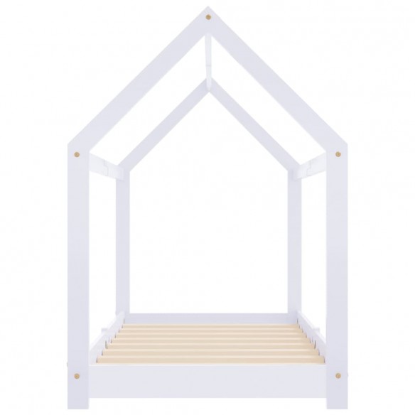 Lit d'enfant Blanc Bois de pin massif 70x140 cm