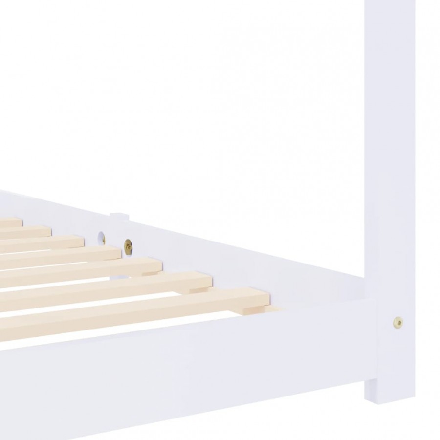 Lit d'enfant Blanc Bois de pin massif 70x140 cm