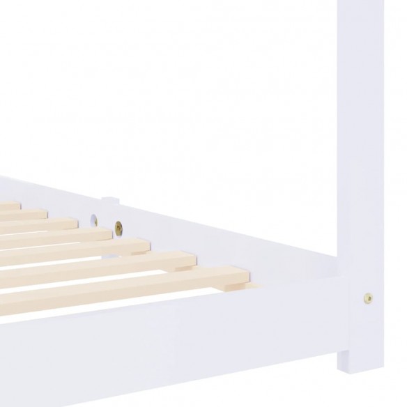 Lit d'enfant Blanc Bois de pin massif 70x140 cm