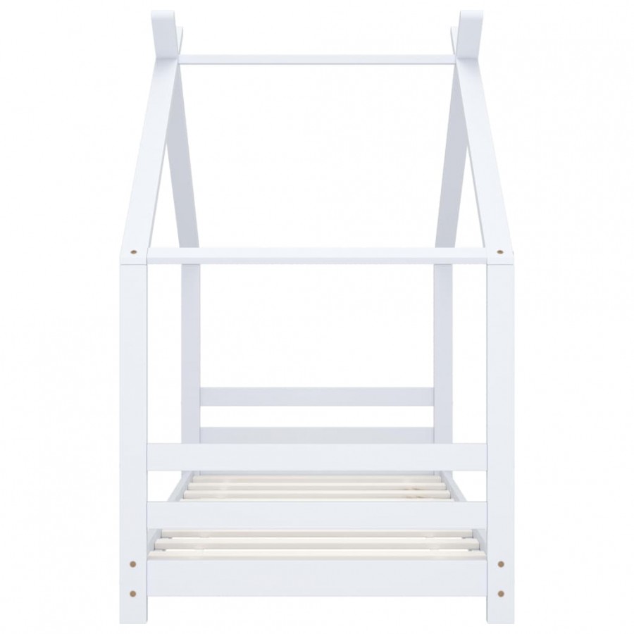 Lit d'enfant Blanc Bois de pin massif 80x160 cm