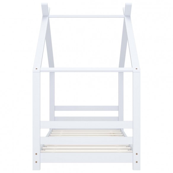 Lit d'enfant Blanc Bois de pin massif 80x160 cm