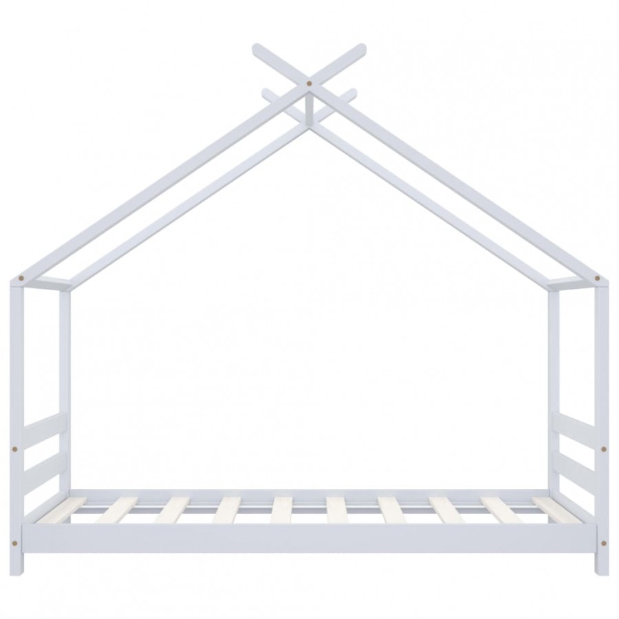 Lit d'enfant Blanc Bois de pin massif 80x160 cm