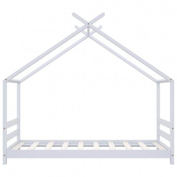 Lit d'enfant Blanc Bois de pin massif 80x160 cm