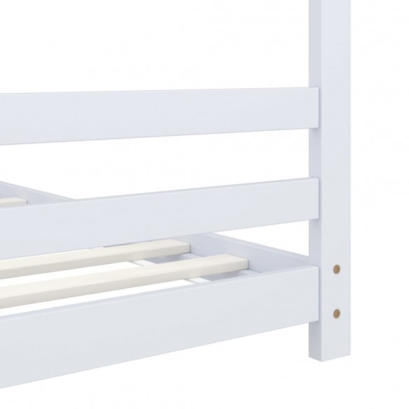 Lit d'enfant Blanc Bois de pin massif 80x160 cm