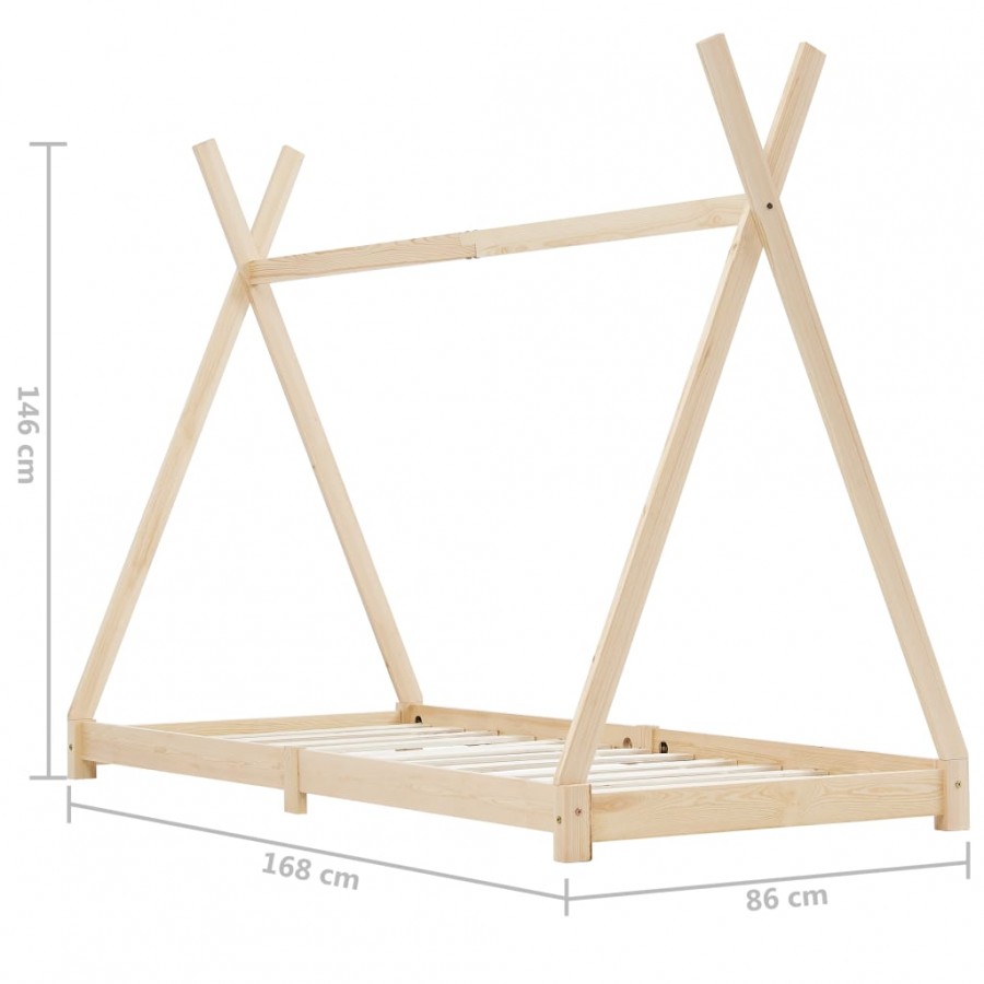 Lit d'enfant Bois de pin massif 80x160 cm
