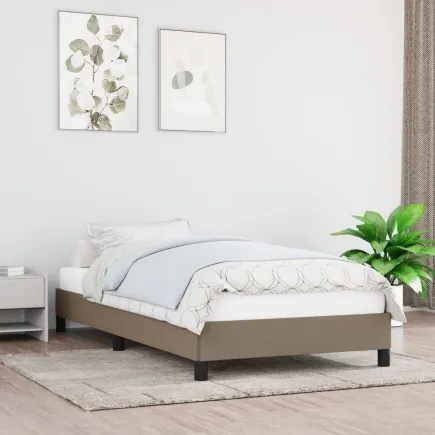 Lit Taupe 90x200 cm Tissu