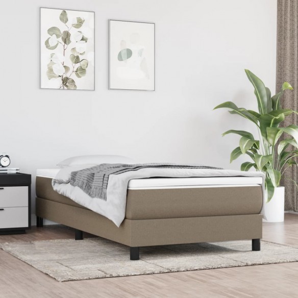 Lit Taupe 90x200 cm Tissu