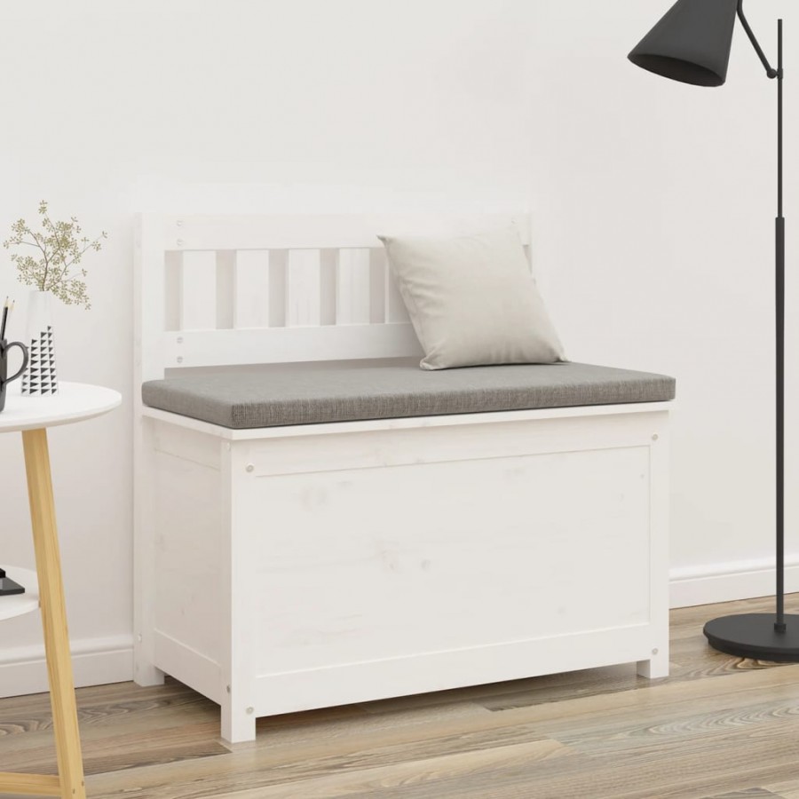 Banc Blanc 80x41x77 cm Bois de pin massif