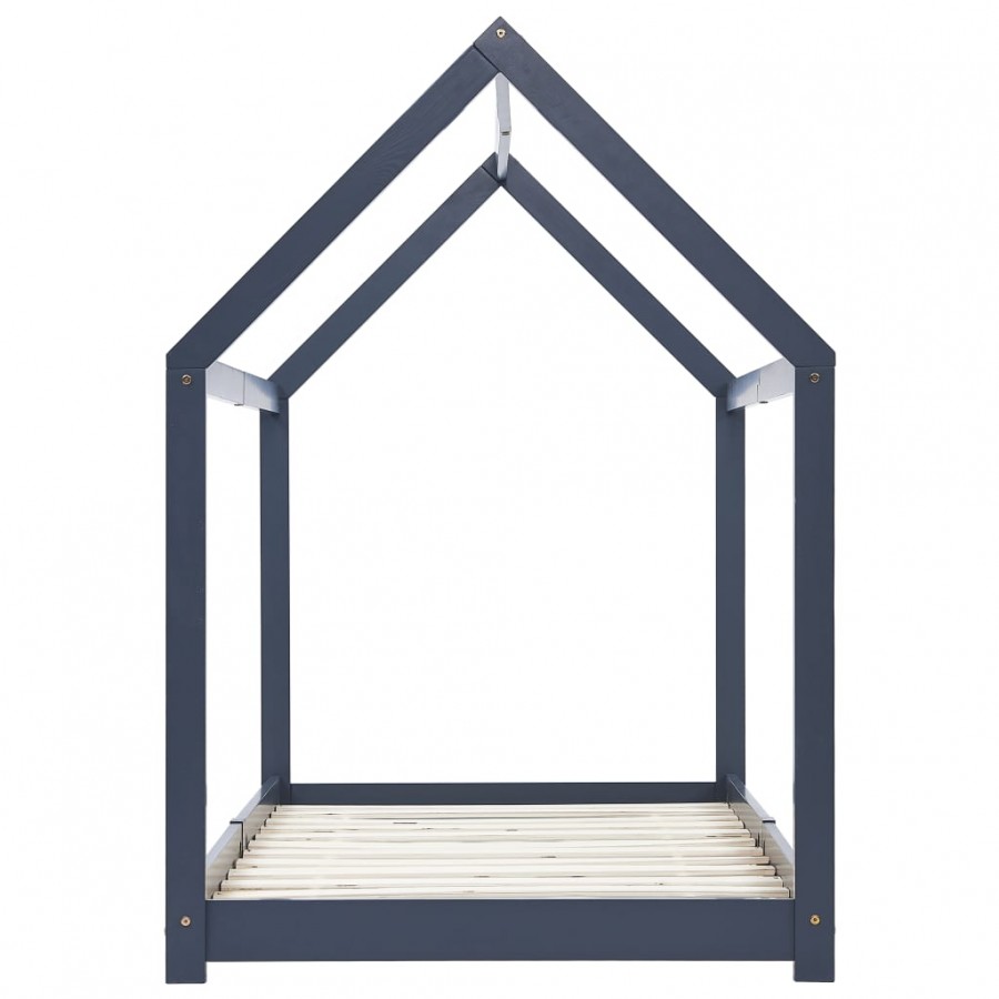 Lit d'enfant Gris  Bois de pin massif 90 x 200 cm
