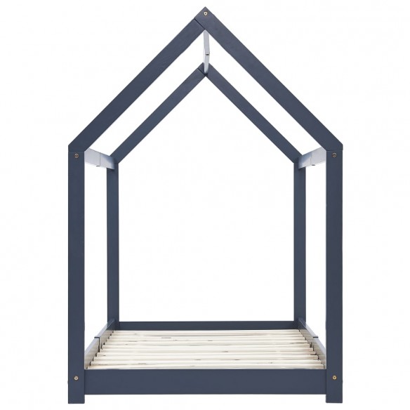 Lit d'enfant Gris  Bois de pin massif 90 x 200 cm
