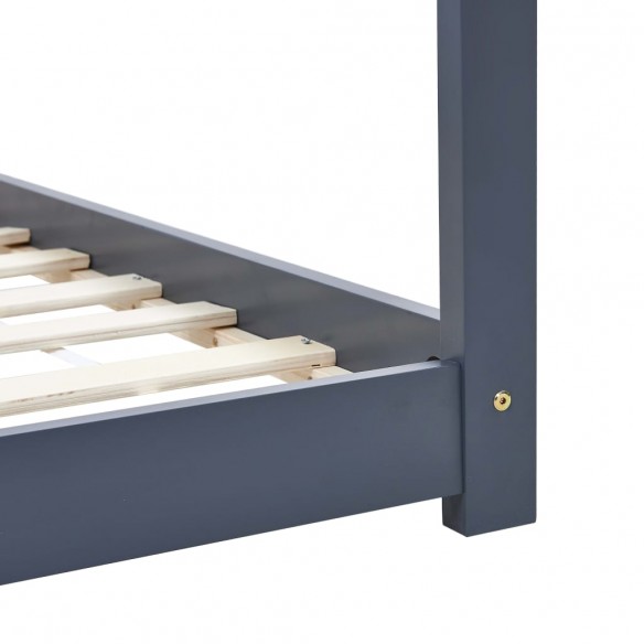 Lit d'enfant Gris  Bois de pin massif 90 x 200 cm