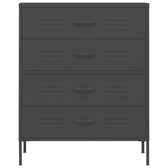 Commode Anthracite 80x35x101,5 cm Acier