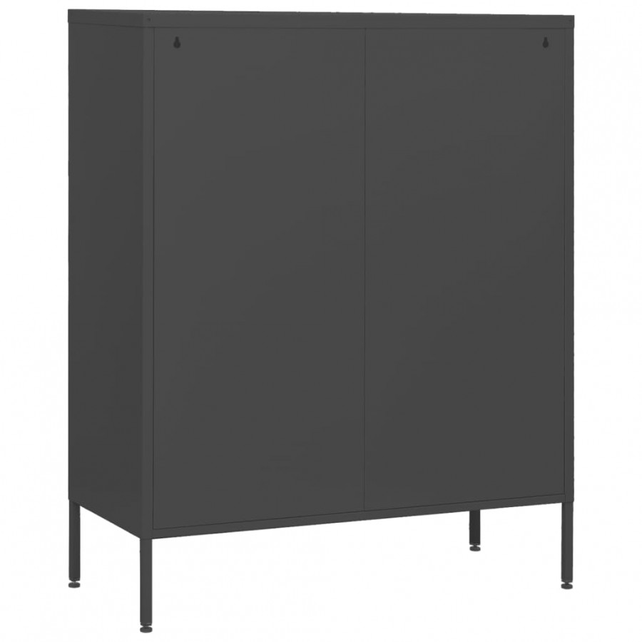 Commode Anthracite 80x35x101,5 cm Acier