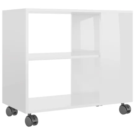 Table d'appoint Blanc brillant 70x35x55 cm  2