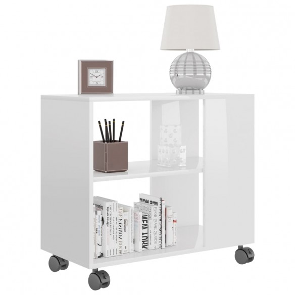 Table d'appoint Blanc brillant 70x35x55 cm 