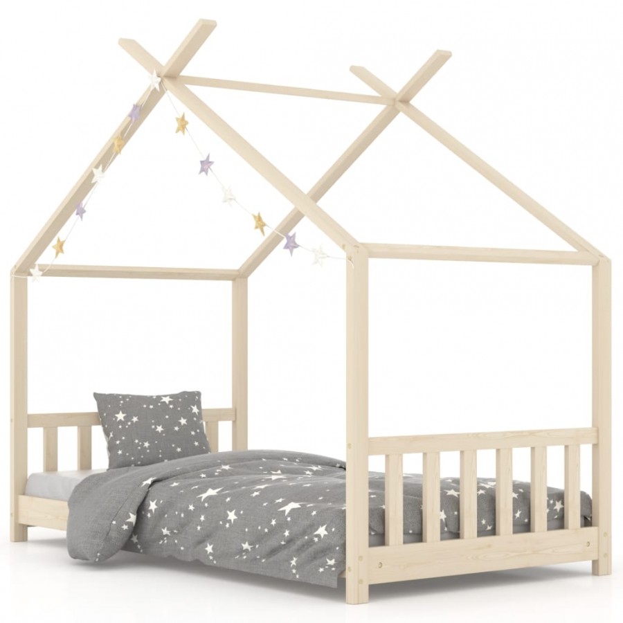 Lit d'enfant Bois de pin massif 70x140 cm