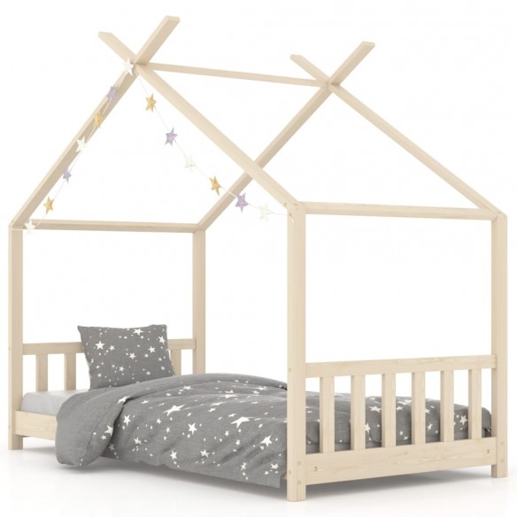 Lit d'enfant Bois de pin massif 70x140 cm