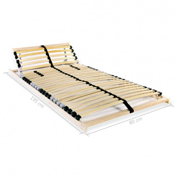 Cadre avec 28 lattes 7 zones 80 x 200 cm