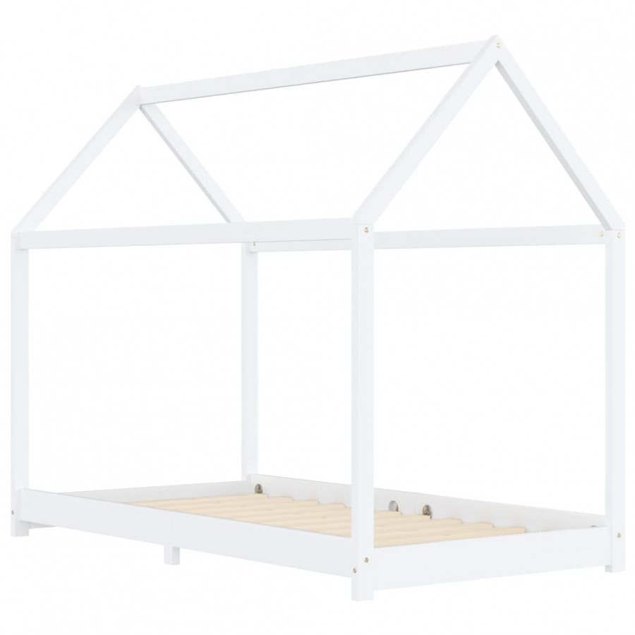 Lit d'enfant Blanc Bois de pin massif 90 x 200 cm