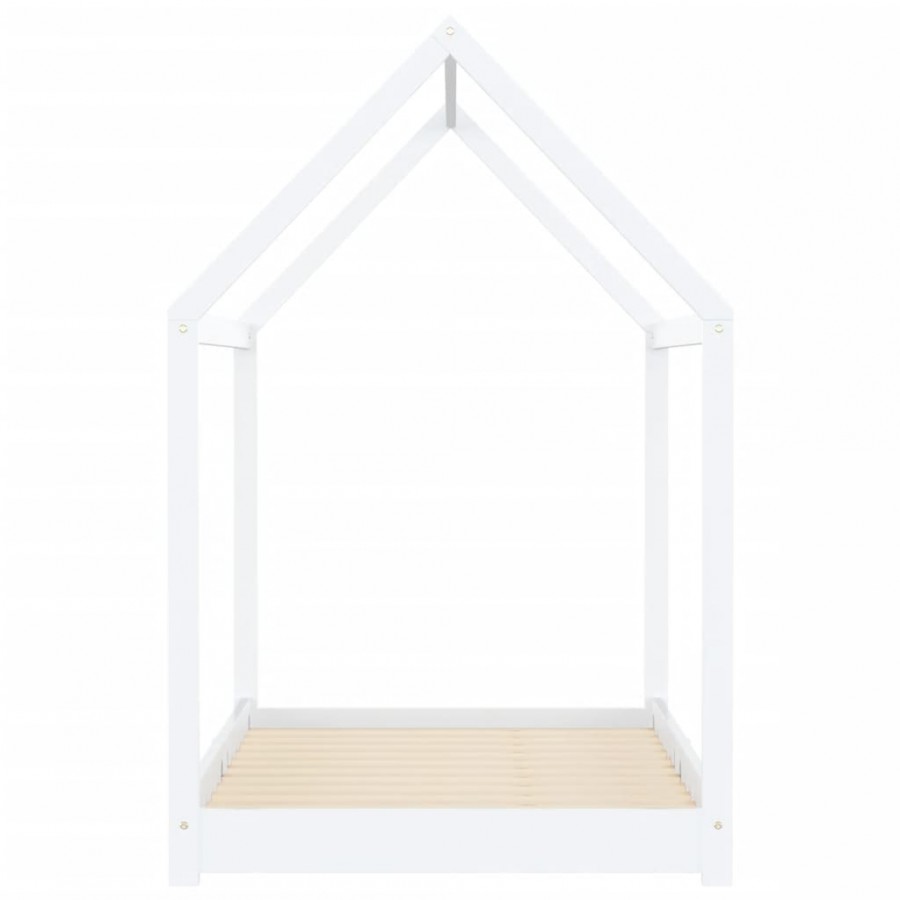Lit d'enfant Blanc Bois de pin massif 90 x 200 cm