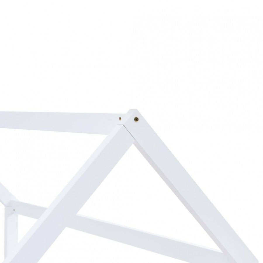 Lit d'enfant Blanc Bois de pin massif 90 x 200 cm