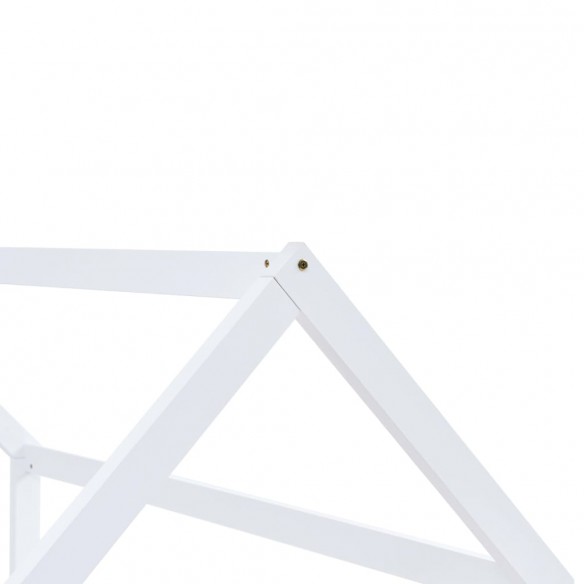 Lit d'enfant Blanc Bois de pin massif 90 x 200 cm