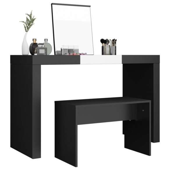 Tabouret de toilette Noir 70x35x45 cm 