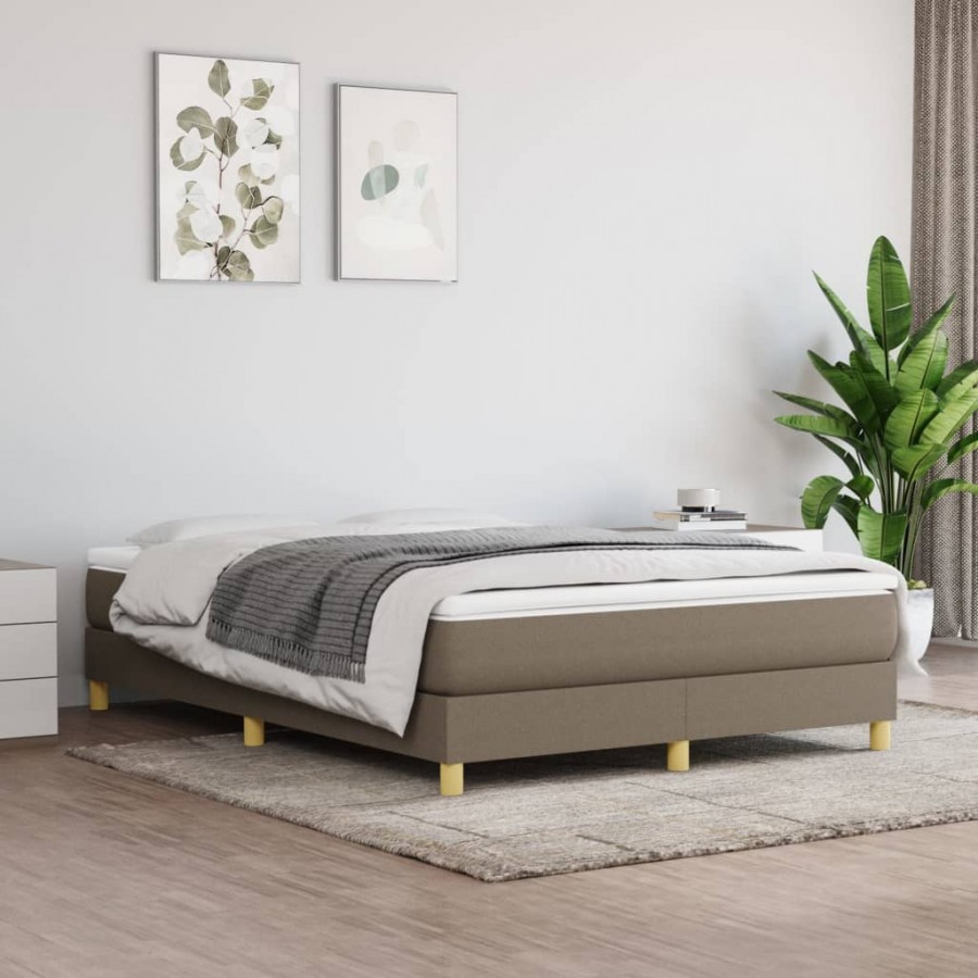 Lit Taupe 140x200 cm Tissu