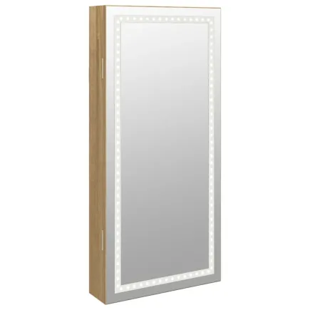 Armoire à bijoux avec miroir et éclairage LED mural 2