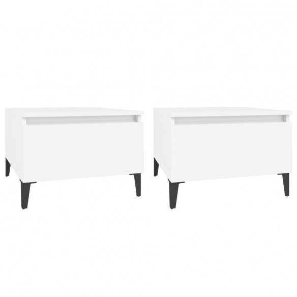 Tables d'appoint 2 pcs Blanc 50x46x35 cm 