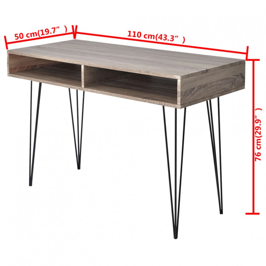 Bureau avec 2 compartiments Gris
