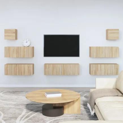 Ensemble de meubles TV 7 pcs Chêne sonoma 