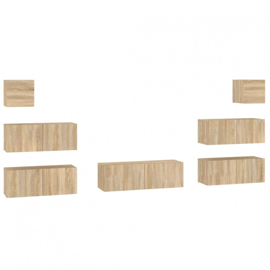 Ensemble de meubles TV 7 pcs Chêne sonoma 