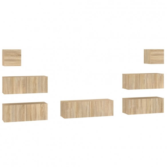 Ensemble de meubles TV 7 pcs Chêne sonoma 